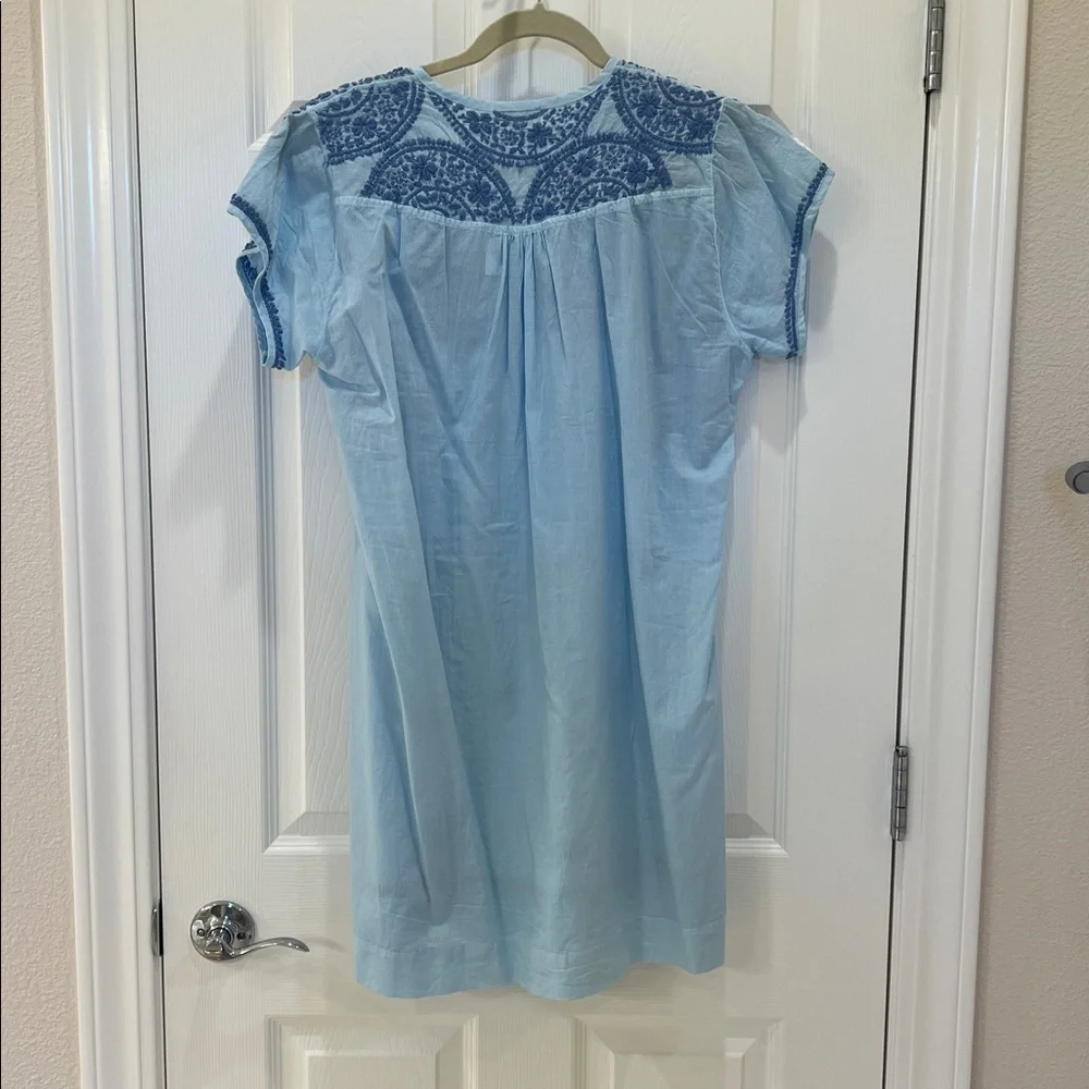 NWT Blue Embroidered Cotton Dress - Picture 4 of 10